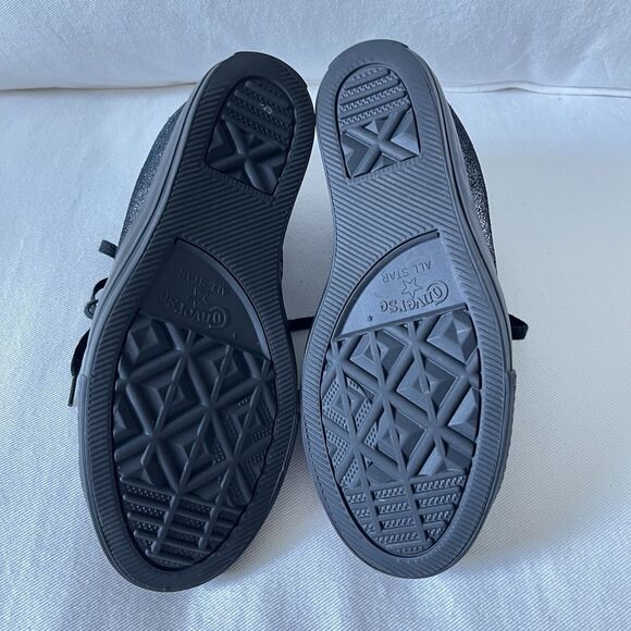 Converse Chuck Taylor All Star Hidden Heel Wedge Silver Black Sparkle - Picture 7 of 7